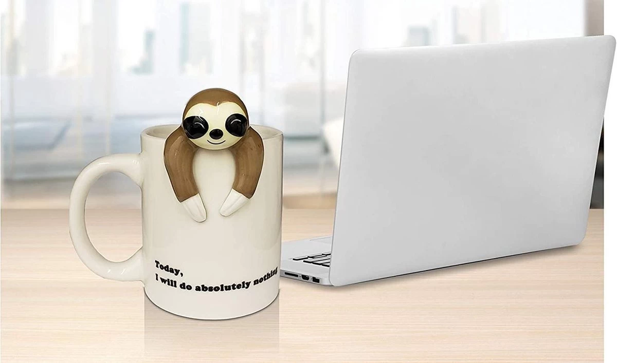 Decodyne Luiaard Luie Grappige Koffiemok, Grappige Cadeaus Voor Vrouwen En Mannen 35 Cl 8 Decodyne Luiaard Luie Grappige Koffiemok, Grappige Cadeaus Voor Vrouwen En Mannen 35 Cl - Afbeelding 6