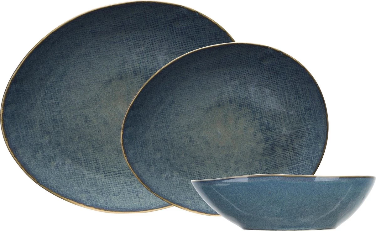 Cosy & Trendy Serviesset Aicha Blue 18-Delig - 6 Persoons 8 Cosy & Trendy Serviesset Aicha Blue 18-Delig - 6 Persoons - Afbeelding 6