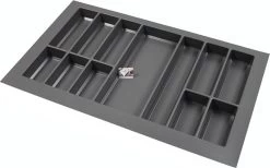Merkloos Kunststof Bestekbak Classic Serie Antraciet, Breedte 88-80 Cm - Diepte 54-47 - Breedte En Diepte Op Maat Te Maken - Besteklade, Bestekhouder, Bestekbakken Op Maat