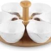 Hapjes Tapas Draaiplateau Hout Met Wit Melamine Schaaltjes - Serveerplank Borrelplank -Kook Verkoop 1200x766 2