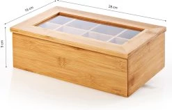 Lumaland Cuisine - Theedoos Van Bamboe - Theebox Met 8 Vakken - Duurzam Decoratief Materiaal - Ca. 28 X 16 X 9 Cm -Kook Verkoop 1200x770 5
