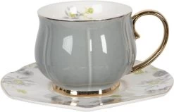 Clayre & Eef Kop En Schotel Set Van 6 250 Ml Meerkleurig Porselein Rond Bloemen Servies Cadeau Voor Haar Cappuccino -Kook Verkoop 1200x772