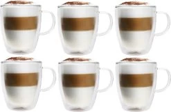 Dubbelwandige Glazen Met Oortje - Set Van 6 X 350 Ml - Thermoglazen - Glazen Voor Thee, Koffie, Latte Macchiato En Cappuccino -Kook Verkoop 1200x780 8