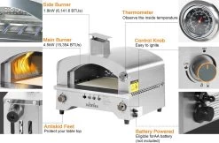 Bighorn Outdoor Edelstaal Gas Pizza Oven - Draagbare Gas Barbecue - Edelstaal -Model SRGG20001 -Kook Verkoop 1200x787 1