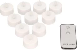 LED Theelichtjes/waxinelichtjes/kaarsjes Geel Vlameffect Met Afstandsbediening 10 Stuks - Kunststof Waxinelichtjes