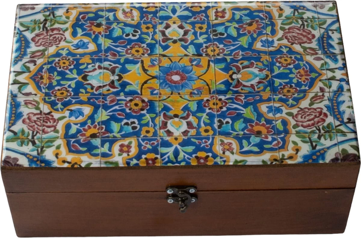 Merkloos Perzische Theedoos Gelayol - Perzisch Patroon - Houtwerk - Persis Treasures 3 Merkloos Perzische Theedoos Gelayol - Perzisch Patroon - Houtwerk - Persis Treasures