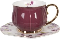 Clayre & Eef Kop En Schotel Set Van 6 250 Ml Meerkleurig Porselein Rond Bloemen Servies Cadeau Voor Haar Cappuccino -Kook Verkoop 1200x792 2