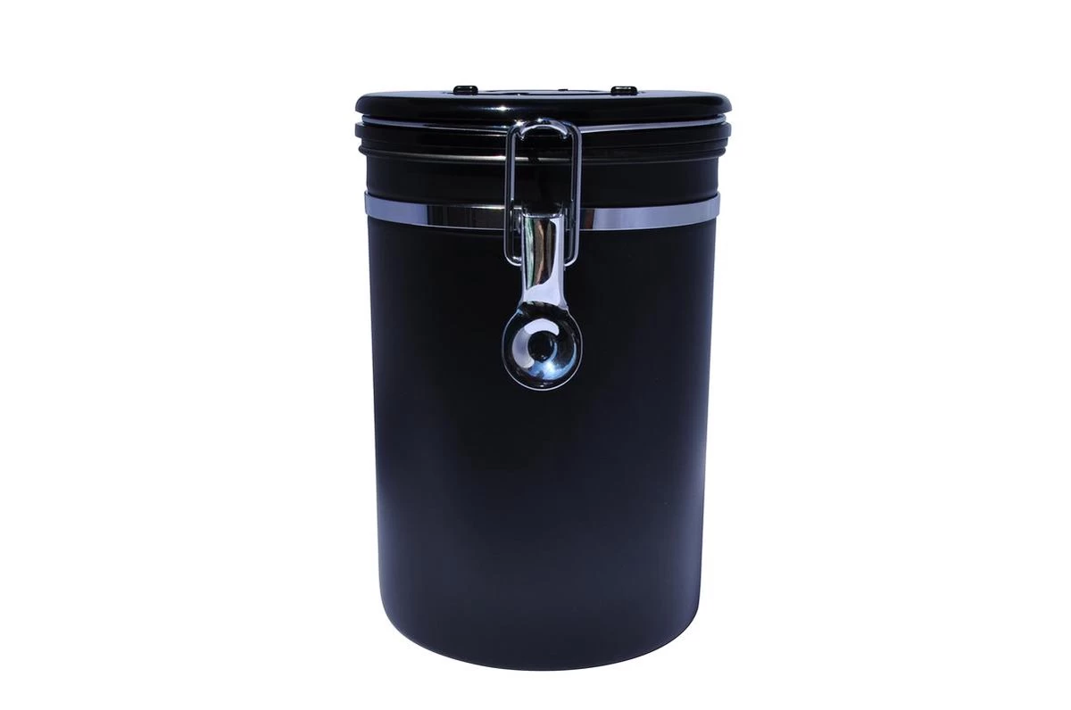 KoffieCanners Koffie Bewaarbus Luchtdicht Met CO2 Uitlaat Voor 600 Gram - Koffieblik Matzwart 11 KoffieCanners Koffie Bewaarbus Luchtdicht Met CO2 Uitlaat Voor 600 Gram - Koffieblik Matzwart - Afbeelding 10