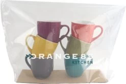 Orange85 Koffiekopjes Gekleurd - Set Van 6 - Koffiemokken - Streep - 200 Ml - Reliëf - Aardewerk - Met Oor - Theemokken -Kook Verkoop 1200x796 2