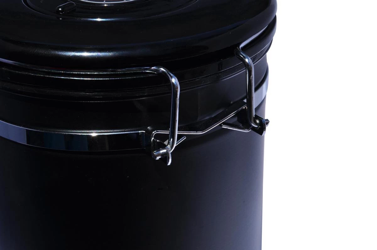 KoffieCanners Koffie Bewaarbus Luchtdicht Met CO2 Uitlaat Voor 600 Gram - Koffieblik Matzwart 4 KoffieCanners Koffie Bewaarbus Luchtdicht Met CO2 Uitlaat Voor 600 Gram - Koffieblik Matzwart - Afbeelding 3