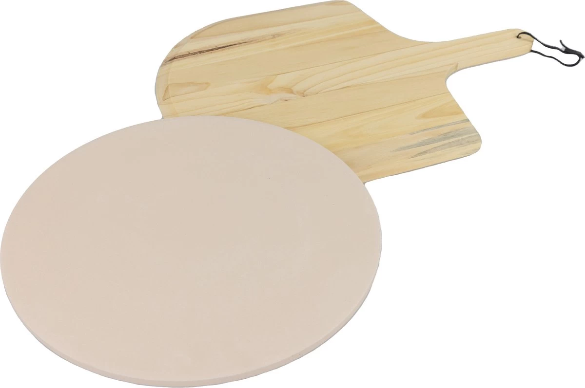 MaxxHome Pizzasteen - BBQ Steen - Maximum Te Verhitten Tot 600 Graden - ⌀33 - Incl. Houten Schep 3 MaxxHome Pizzasteen - BBQ Steen - Maximum Te Verhitten Tot 600 Graden - ⌀33 - Incl. Houten Schep