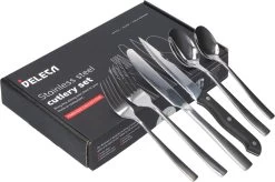 Deleca 8 Persoons Bestekset (48-delig) - Lepels, Messen, Vorken & Steakmessen - Vaatwasserbestendig - Zilver / RVS 20 Deleca 8 Persoons Bestekset (48-delig) - Lepels, Messen, Vorken & Steakmessen - Vaatwasserbestendig - Zilver / RVS -Kook Verkoop 1200x799 95