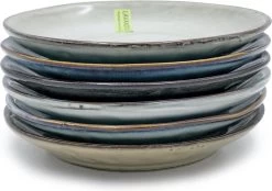 Lavandoux - Gebaksbordjes - Petit Fours - Ø14 Cm - Beige/Grijs - Set Van 6