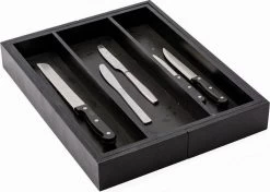 Merkloos Decopatent® Uitschuifbaar Bestekbak - Besteklade - 3 Vaks -> Uitschuifbaar Naar 5 Vakken - Bestekbakken Organizer - Bamboe - Zwart -Kook Verkoop 1200x857 5