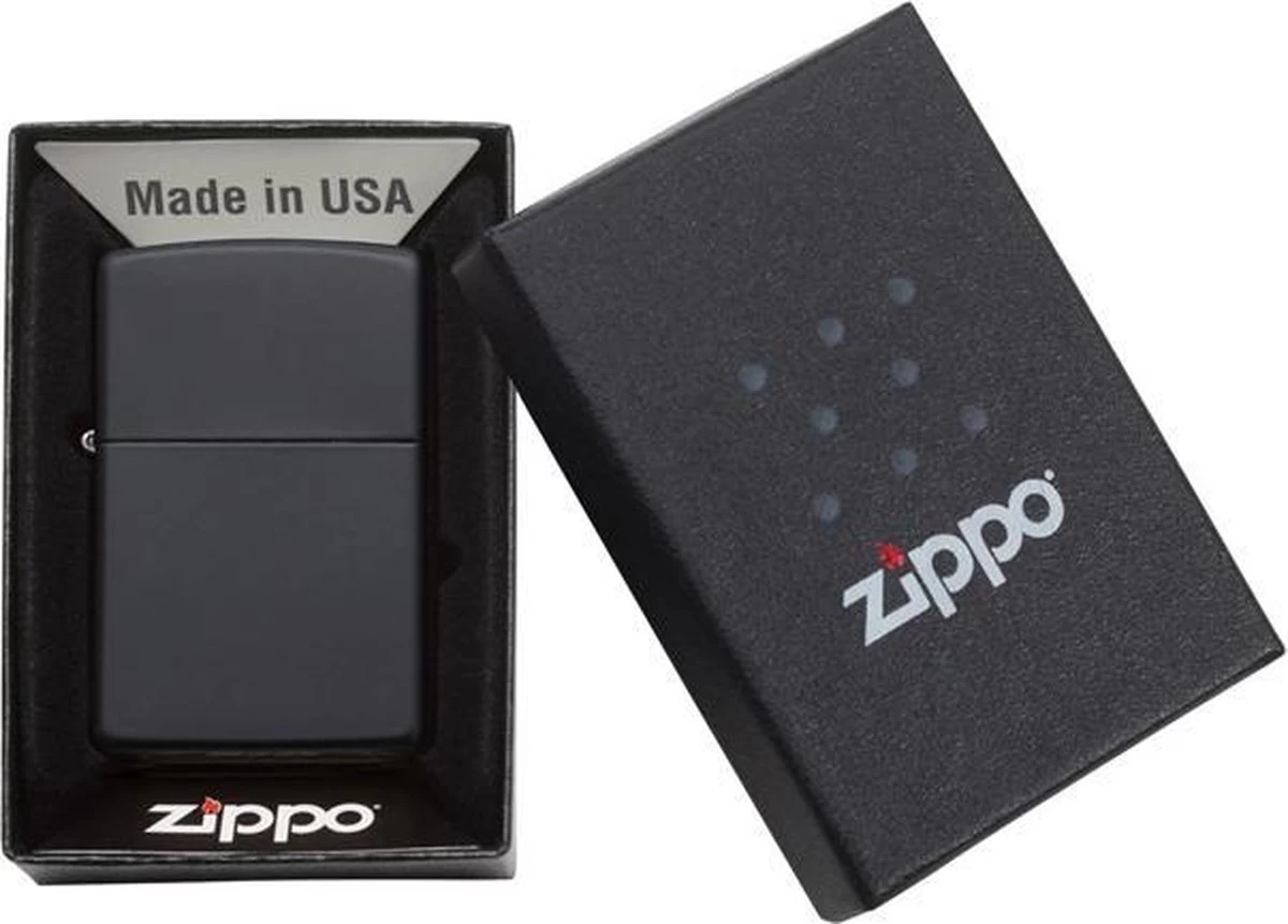 Zippo Regular Black Matte Finish Benzine Aansteker 4 Zippo Regular Black Matte Finish Benzine Aansteker - Afbeelding 2