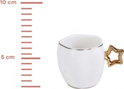 Karaca -Star- Set Van 6 Koffiekopset 80 Ml- Koffiekopjes Voor 6 Personen-Turkse Koffie-Moccakop-espressokop-12-delig, Witgoud, 6 Espressokopjes En 6 Schoteltjes, Mokkakopjes, Porselein, Koffieservies -Kook Verkoop 1200x867