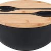 Smart Kitchen Grote Slakom Set Met Bamboe Deksel – Saladeschaal 25cm – Serveerschaal – Fruitschaal – Mengkom – Zwart -Kook Verkoop 1200x869 1