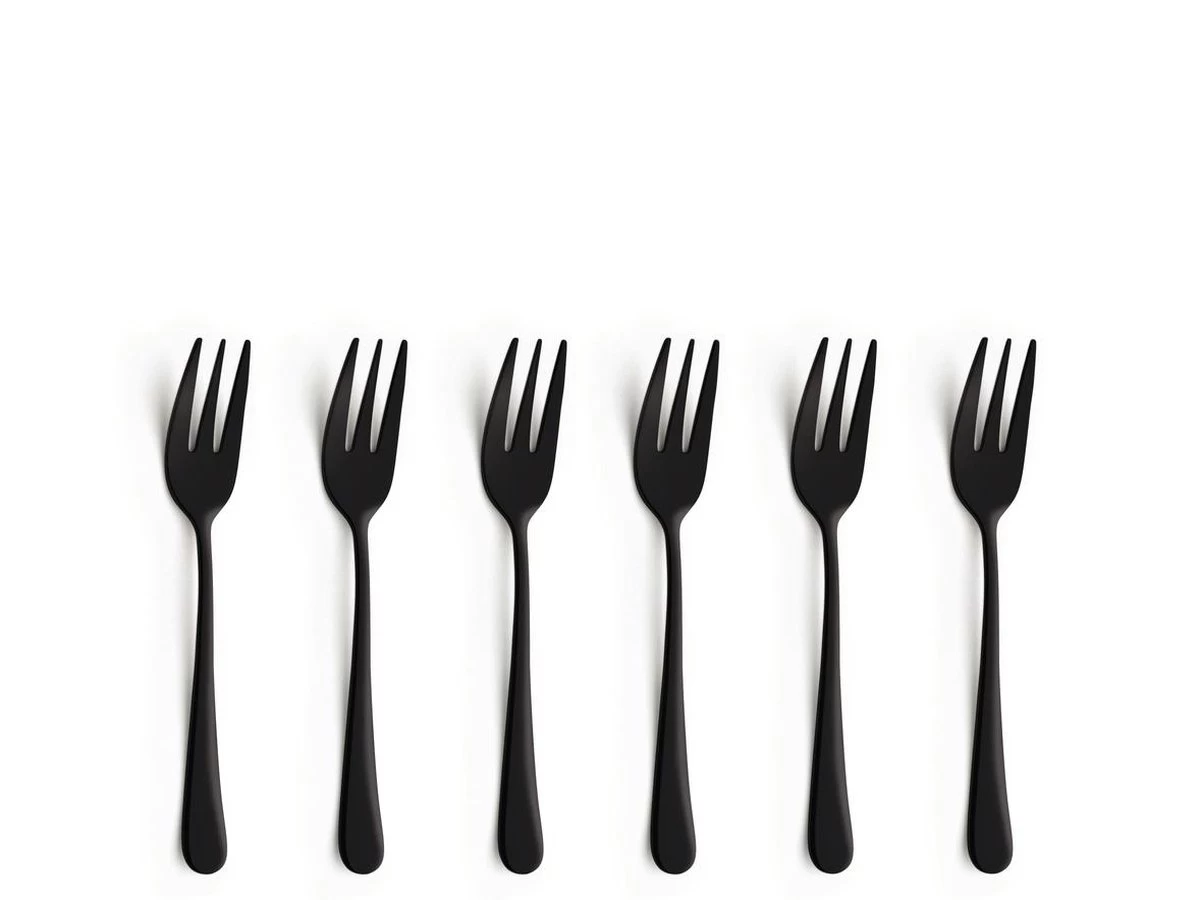 Amefa Taartvorkjes - 6 Stuks - Zwart 6 Amefa Taartvorkjes - 6 Stuks - Zwart - Afbeelding 4