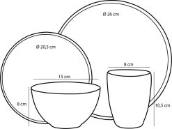 Mica Decorations Tabo Serviesset 4 Persoons - Zwart -Kook Verkoop 1200x900 80