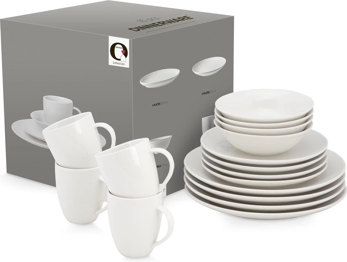 Vtwonen Serviesset - Wit - Porselein - 16-Delig 12 Vtwonen Serviesset - Wit - Porselein - 16-Delig - Afbeelding 10