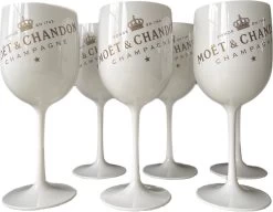 Merkloos Moët & Chandon Champagneglazen - Wit - 6 Stuks