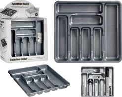 Kunststof Bestekbak/bestekhouder 7-vaks Grijs 42 X 39 Cm - Keukenlade/besteklade Inzetbakken -Kook Verkoop 1200x951