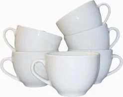 Merkloos Koffie Kopjes – Koffiekopjes – Koffiemokken – Cappuccino – Set Van 6 – Porselein – 250 Ml – Wit -Kook Verkoop 1200x953 2