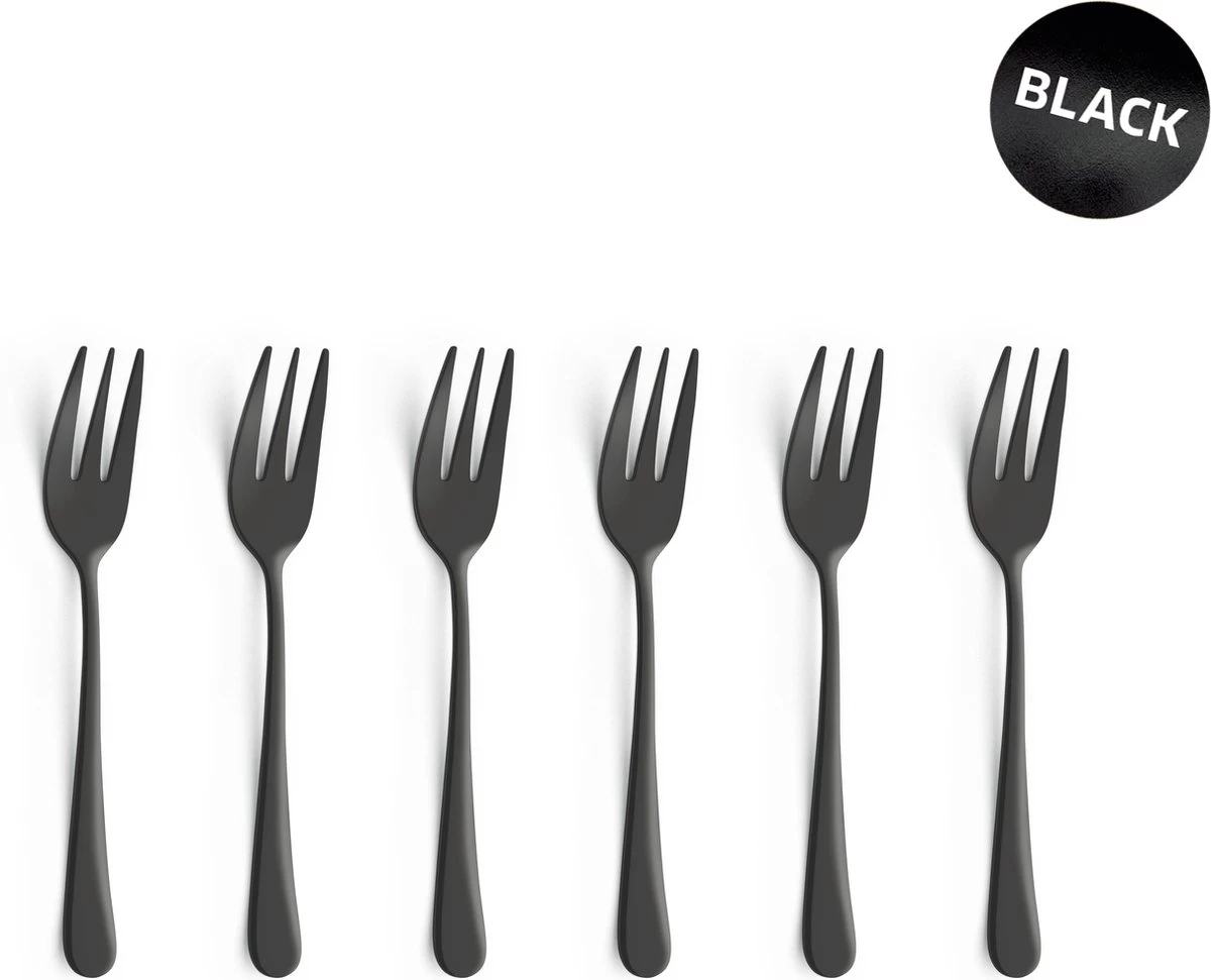 Amefa Taartvorkjes - 6 Stuks - Zwart 3 Amefa Taartvorkjes - 6 Stuks - Zwart