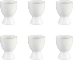 Eierdopjes – Set Van 6 Stuks – Porselein – Wit