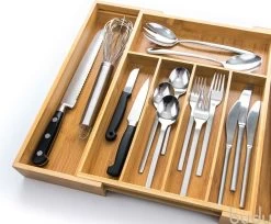 Budu Uitschuifbare Bamboe Bestekbak #38 (38 Cm Diep) - Bestekcassette Hout - Besteklade - 38 X 29,5 - 47,8 Cm - 5/7 Vakken -Kook Verkoop 1200x990 2