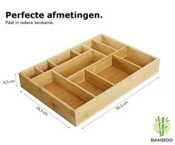 Merkloos Decopatent® Bestekbak - Lade Organizer - Besteklade - Bamboe - Hout - Bestek Bak Organizer Houder Voor Keukenla - Bestekcassette -Kook Verkoop 1200x994 6