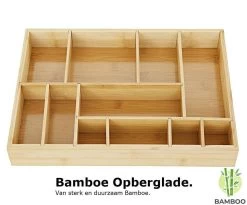 Merkloos Decopatent® Bestekbak - Lade Organizer - Besteklade - Bamboe - Hout - Bestek Bak Organizer Houder Voor Keukenla - Bestekcassette -Kook Verkoop 1200x994 9