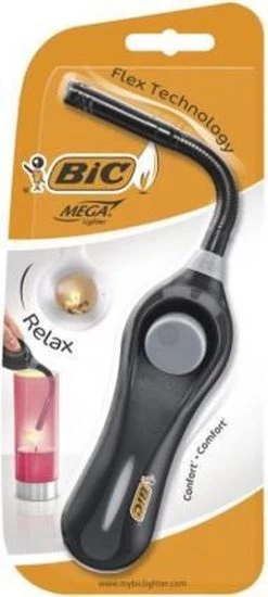 BIC Multifunctionele Aansteker Megalighter Flex Voor Oa BBQ En Kaarsen - Met Flexibele Hals - Diverse Kleuren - 1 Stuk