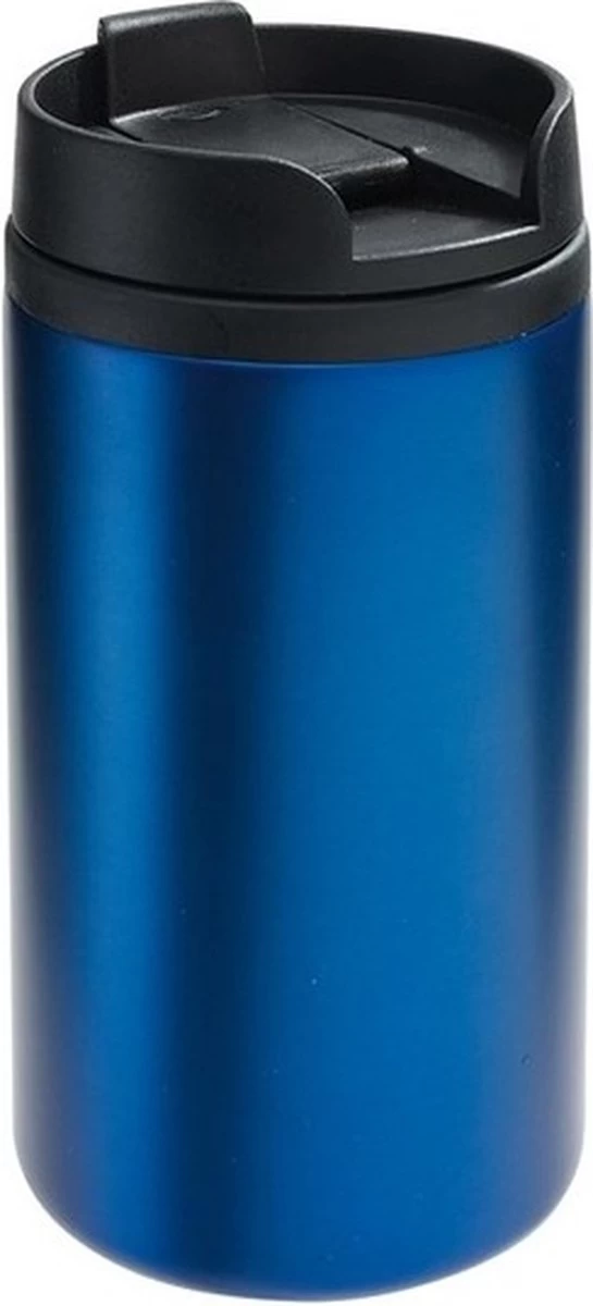 Merkloos Thermosbeker/warmhoudbeker Metallic Blauw 290 Ml - Thermo Koffie/thee Isoleerbekers Dubbelwandig Met Schroefdop 3 Merkloos Thermosbeker/warmhoudbeker Metallic Blauw 290 Ml - Thermo Koffie/thee Isoleerbekers Dubbelwandig Met Schroefdop