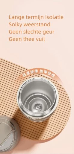 Floraweg Cup - Drinkbeker To GO- Lekvrij Dubbelwandig ,RVS 316, Thermosbeker Koffiebeker- Koffie En Thee - 400ml Zwart -Kook Verkoop 576x1200 1