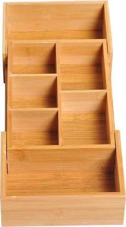 Verstelbare Lade Organizer - Voor Bestek/Keuken/Bureau/Make-Up/Accessoires – Uitschuifbare Lade Inzet Verdeler - Opbergbak Doos - Verstelbaar In 5 Of 7 Compartimenten - Duurzaam Bamboe Hout -Kook Verkoop 669x1200