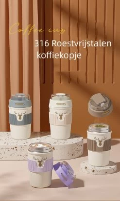 Floraweg Cup - Drinkbeker To GO- Lekvrij Dubbelwandig ,RVS 316, Thermosbeker Koffiebeker- Koffie En Thee - 400ml Zwart -Kook Verkoop 719x1200 1