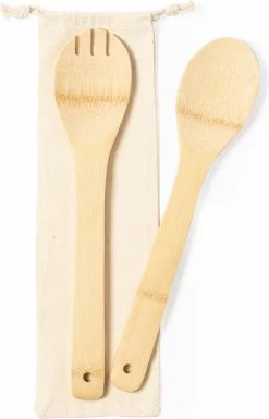 Merkloos Slakom/Serveerschaal En Bamboe Slacouvert - Glas - D28 Cm -Kook Verkoop 770x1200