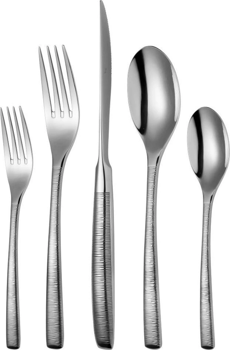 Sola Bestekset Hermitage - Modern - 12 Persoons - 64 Delig - Zilverwit Edelstaal 18/10 - RVS - Zilver 3 Sola Bestekset Hermitage - Modern - 12 Persoons - 64 Delig - Zilverwit Edelstaal 18/10 - RVS - Zilver
