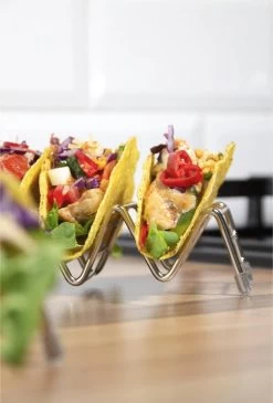 Krumble Taco Houder - Taco En Tortilla Houder Voor 4 Stuks - Serveerschalen - Koken & Tafelen - Kookgerei - Snack- & Tappasschalen - Metaal - Zilver -Kook Verkoop 813x1200 1