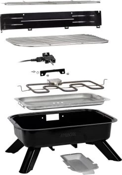 Princess 112252 Hybride Barbecue – Elektrische BBQ - Tafelmodel - 2000W - 44x 29cm - Gebruik Elektrisch Of Met Kolen -Kook Verkoop 835x1200