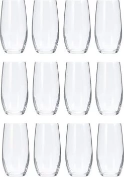 Merkloos 12x Luxe Sapglazen/Waterglazen Set Van 360 Ml