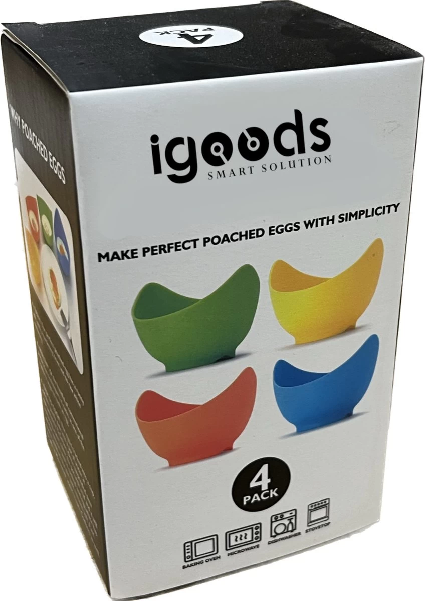 IGOODS 4 Pack Egg Poacher Cups - Perfect Gepocheerde Eieren - Egg Maker Niet-gepocheerde Eieren Cups BPA Gratis Siliconen Ei Poacher Cups Magnetron Ei Poacher- Ei Poacher Pan- Boiler Steamer- Magnetron Eieren 4 IGOODS 4 Pack Egg Poacher Cups - Perfect Gepocheerde Eieren - Egg Maker Niet-gepocheerde Eieren Cups BPA Gratis Siliconen Ei Poacher Cups Magnetron Ei Poacher- Ei Poacher Pan- Boiler Steamer- Magnetron Eieren - Afbeelding 2