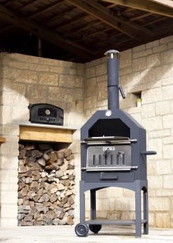 Merkloos MaxxGarden Pizza Oven - Smoker Barbecue Houtskool 45 X 65 X 158cm -Kook Verkoop 856x1200