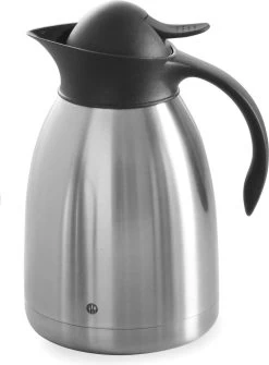 Hendi Thermoskan 1,5 Liter - Isoleerkan Met Drukknop - Zwart - Ø14,5x(H)23cm