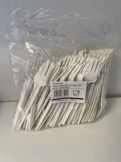 CPLA Bio Snackvork Met Snijrand 13cm WIT 100 Stuks | 100% Composteerbaar. Voor Horeca Friet, Snack, Eten, Partyfeest -Kook Verkoop 899x1200 30