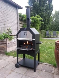 Merkloos MaxxGarden Pizza Oven - Smoker Barbecue Houtskool 45 X 65 X 158cm -Kook Verkoop 900x1200 16