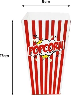 50 Duurzame Popcorn Bakjes (18x10cm) - Popcorn Zakjes Voor Filmavonden, Feestjes - Ook Geschickt Als Snoepbakje Of Feestzakje Voor Kinderen -Kook Verkoop 904x1200
