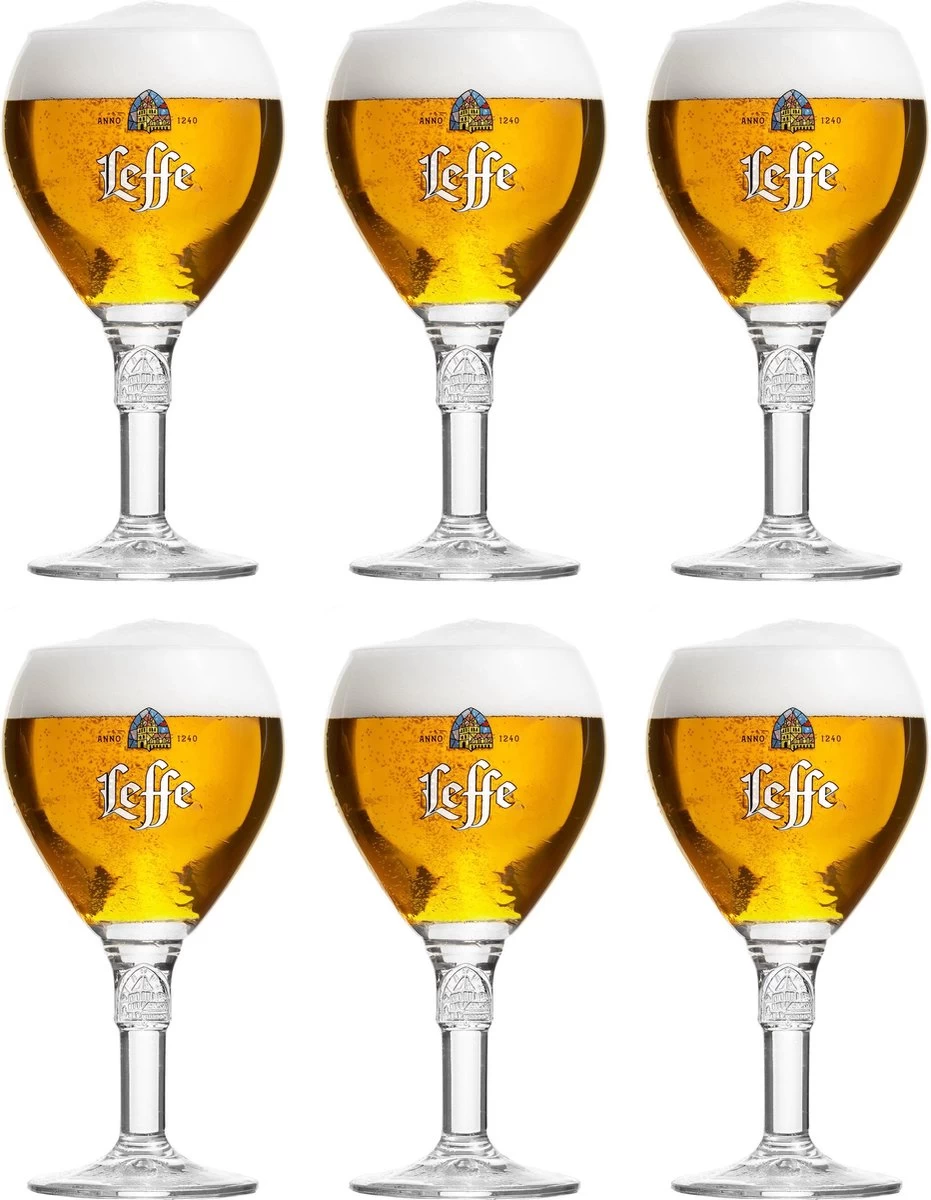 Leffe Bierglazen 250 Ml - 6 Stuks 3 Leffe Bierglazen 250 Ml - 6 Stuks