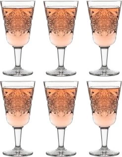 Libbey Hobstar Wijnglas – 300 Ml / 30 Cl - 6 Stuks - Vintage Design - Cocktailglas - Vaatwasserbestendig - Hoge Kwaliteit